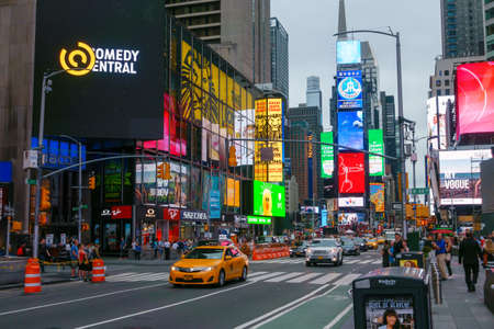 New York, USA - September 6, 2018: Time Square dusk time cityscape