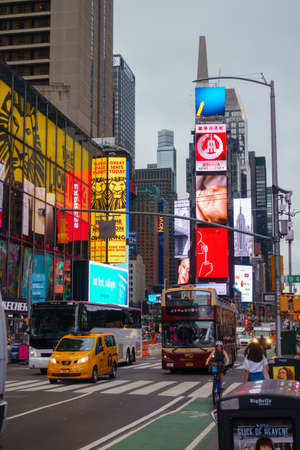New York, USA - September 6, 2018: Time Square dusk time cityscape