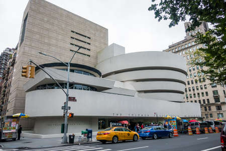 New York City, USA - September 6, 2019: Solomon R. Guggenheim Museum facade ay day timeのeditorial素材