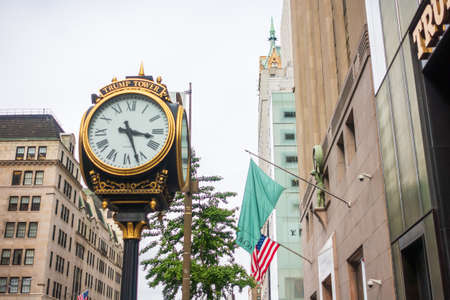 New York, USA - September 6, 2019: Ð¡lock in front of the trump tower