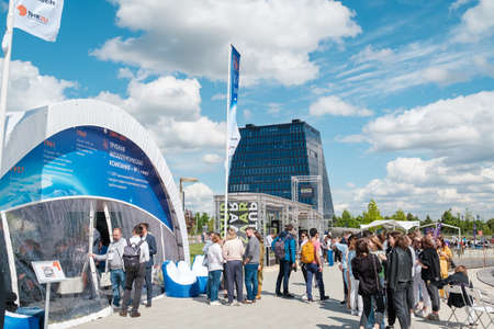 Open air technology exhibition in parkのeditorial素材