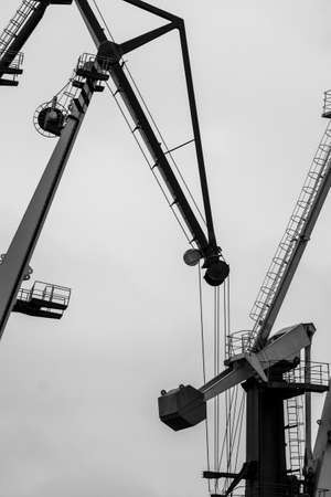Metal industrial structure with laddersの写真素材