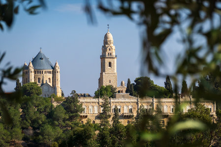 Abbey building in old townの写真素材