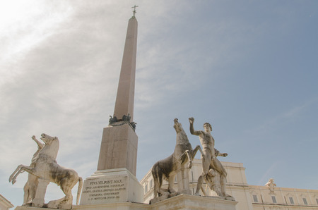 statues of Castor and Pollux, Dioscuri, the Quirinal, Rome, Italyのeditorial素材