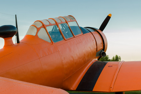 Adventure in the sky, Old airplane, orange, North American T-6G Texan