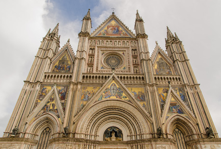 Front of cathedral, Orvieto, Italyの写真素材