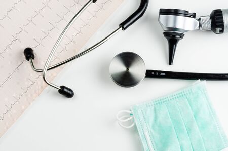 medical examination stethoscope medicine and therapy backgroundの写真素材