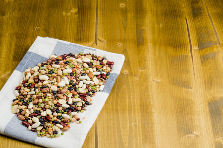 legumes on wood, close up, background