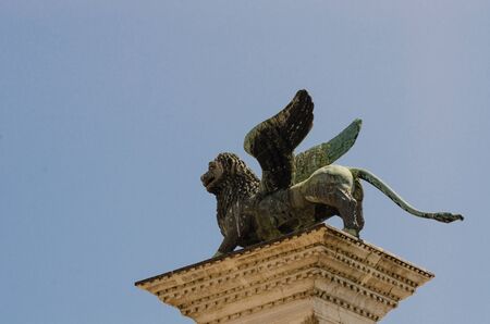 Lion Statue, piazza San Marco, Venice, Italyの写真素材