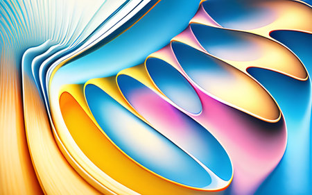 Abstract background. Multicolored wavy pattern. 3d renderの素材