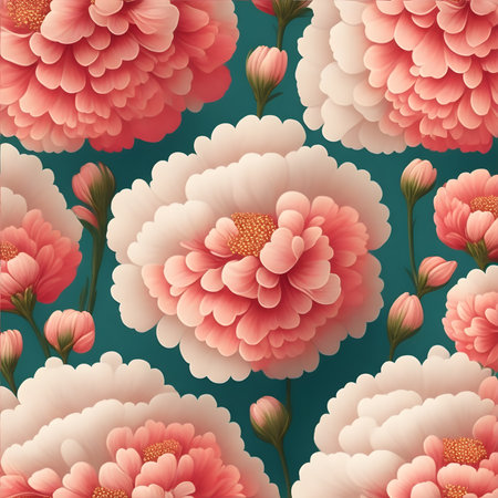 Flower background with pink carnations Generative AIの素材