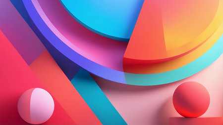 Colorful abstract geometry background generative AIの素材