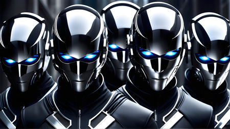 Futuristic robotic soldiers generative AIの素材