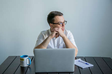 young man at work in the officeの写真素材