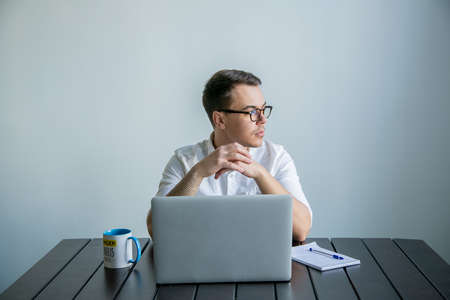 young man at work in the officeの写真素材
