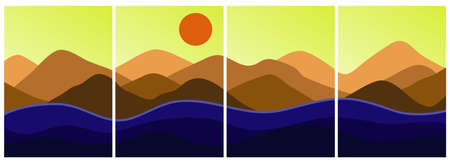 Japanese background with line wave pattern vector. Abstract template with geometric pattern. Mountain layout design in oriental style.のイラスト素材