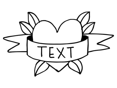 Love hand draw text vector scripts with heart symbols. Illustration vectorのイラスト素材