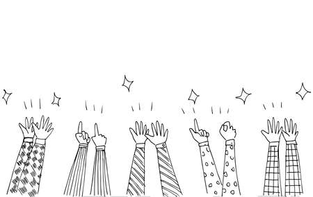 Applause hand draw. Vector illustrationのイラスト素材