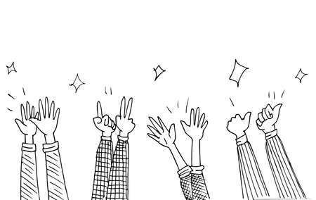 Applause hand draw. Vector illustration.のイラスト素材