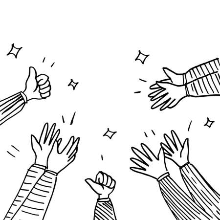 Applause hand draw. Vector illustrationのイラスト素材