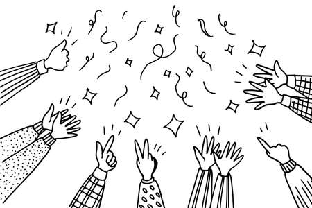 Applause hand draw. Vector illustration.のイラスト素材