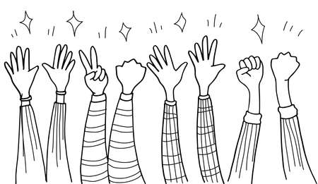 Applause hand draw. Vector illustration.のイラスト素材