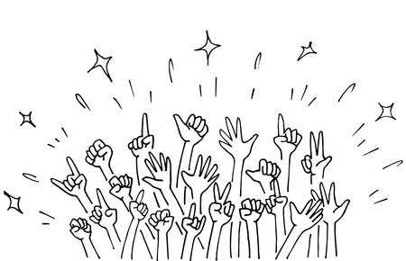 Applause hand draw. Vector illustration.のイラスト素材