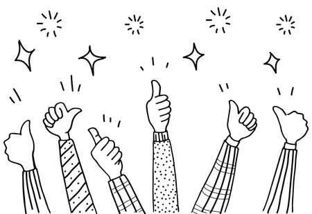 Applause hand draw. Vector illustration.のイラスト素材