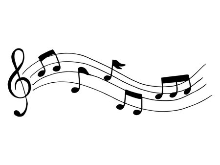 Set of music note doodle. vector illustrationのイラスト素材