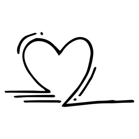 Doodle Hearts, hand drawn love hearts. Vector illustration.のイラスト素材