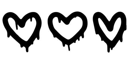 Doodle Hearts, hand drawn love hearts. Vector illustration.のイラスト素材