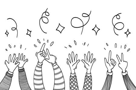 Applause hand draw. Vector illustration.のイラスト素材