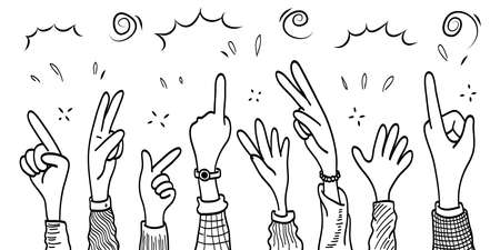 Applause hand draw. Vector illustration.のイラスト素材