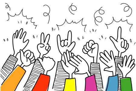 Applause hand draw. Vector illustration.のイラスト素材