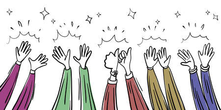 Applause drawing in color. Vector illustration.のイラスト素材