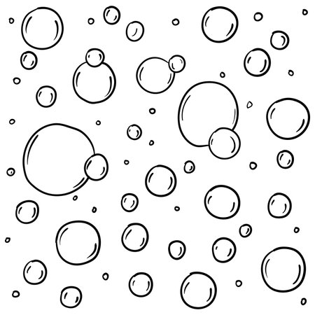 Vector isolated doodle soap bubble cartoon, hand drawn styleのイラスト素材