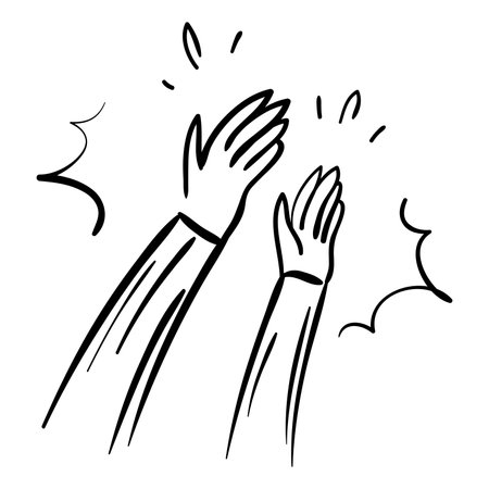 Applause hand draw. Vector illustration.のイラスト素材