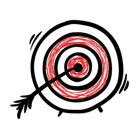 hand drawn doodle arrow and bullseye icon illustration vectorのイラスト素材