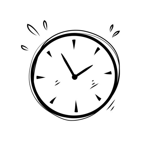 hand drawn Time and clock vector linear icons.Time management. Timer, speed, alarm, time management, calendar symbol illustration vector. doodleのイラスト素材