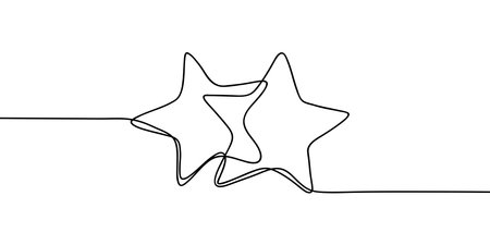 Star icon line continuous drawing vector. One line star icon vector background. Star icon. Continuous outline of a star icon.のイラスト素材