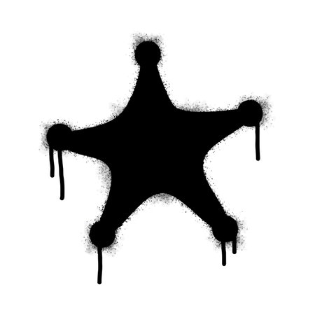 Spray graffiti star symbol painted black on white. Star symbol. isolated on a white background. vector illustrationのイラスト素材
