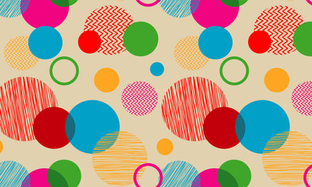 Colorful circles. circle chaotic pattern. Seamless pattern.のイラスト素材