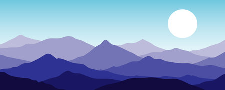 Mountain colors, translucent waves, sunset, abstract glass shapes, modern background, design vector illustrationのイラスト素材