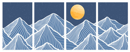Japanese background with line wave pattern vector. Abstract template with geometric pattern. Mountain layout design in oriental style.のイラスト素材