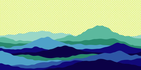 Mountain colors, translucent waves, sunset, abstract glass shapes, modern background, design vector illustrationのイラスト素材