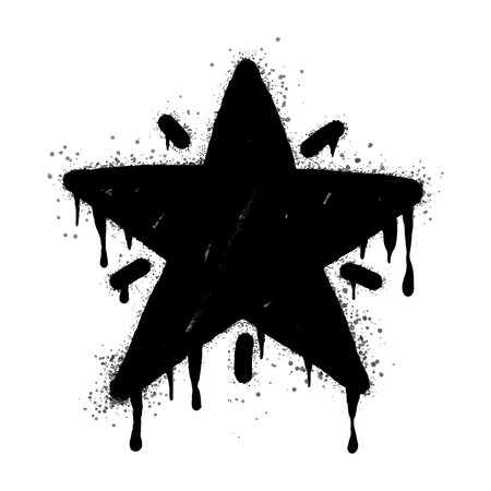 Spray Painted Graffiti star icon isolated on white background. vector illustration.のイラスト素材