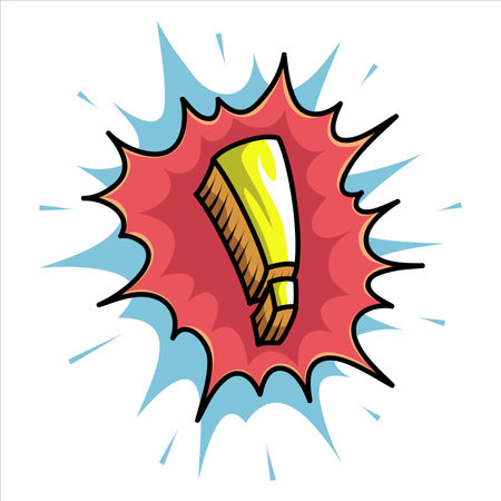 Vector speech bubble with exclamation mark. Attention sign icon. Hazard warning symbol.のイラスト素材