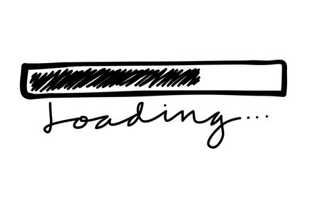 loading sign doodle. vector illustration