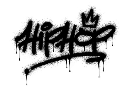 Hip hop graffiti word sprayed in black on whiteのイラスト素材