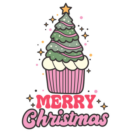 Christmas cake vector illustrationのイラスト素材